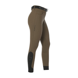 Pantaloni da equitazione da donna Equestro con grip alle ginocchia a vita alta Noce Marrone