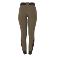 Pantaloni da equitazione da donna Equestro con grip alle ginocchia a vita alta Noce Marrone