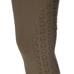 Pantaloni da equitazione da donna Equestro con grip alle ginocchia a vita alta Noce Marrone