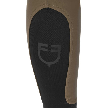 Pantaloni da equitazione da donna Equestro con grip alle ginocchia a vita alta Noce Marrone