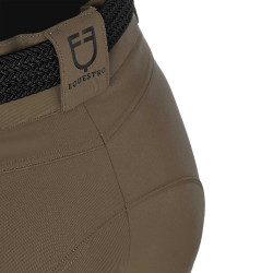 Pantaloni da equitazione da donna Equestro con grip alle ginocchia a vita alta Noce Marrone