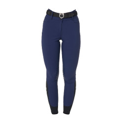 Pantaloni da equitazione da donna Equestro con grip alle ginocchia a vita alta Blazer marine Blu marino