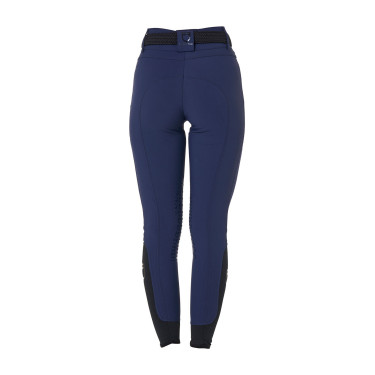 Pantaloni da equitazione da donna Equestro con grip alle ginocchia a vita alta Blazer marine Blu marino