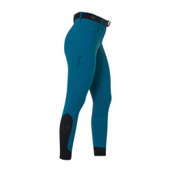 Pantaloni da equitazione da donna Equestro con grip alle ginocchia a vita alta Corallo blu