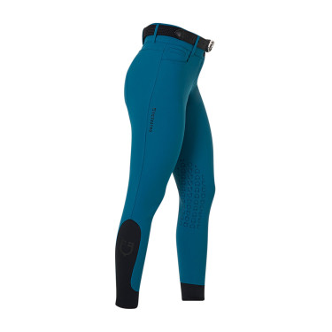 Pantaloni da equitazione da donna Equestro con grip alle ginocchia a vita alta Corallo blu