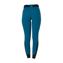 Pantaloni da equitazione da donna Equestro con grip alle ginocchia a vita alta Corallo blu