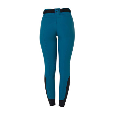 Pantaloni da equitazione da donna Equestro con grip alle ginocchia a vita alta Corallo blu