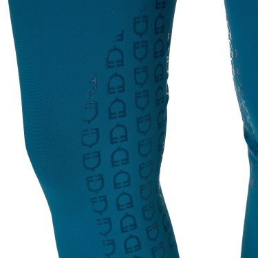 Pantaloni da equitazione da donna Equestro con grip alle ginocchia a vita alta Corallo blu