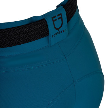 Pantaloni da equitazione da donna Equestro con grip alle ginocchia a vita alta Corallo blu