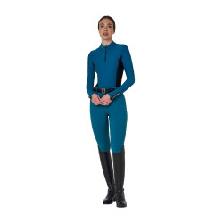 Pantaloni da equitazione da donna Equestro con grip alle ginocchia a vita alta Corallo blu