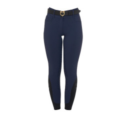 Pantaloni da equitazione da donna Equestro con grip sulle ginocchia a vita alta foderati in pile Blazer marine Blu marino