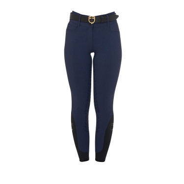 Pantaloni da equitazione da donna Equestro con grip sulle ginocchia a vita alta foderati in pile Blazer marine Blu marino Pantaloni da equitazione da donna Equestro con grip sulle ginocchia a vita alta foderati in pile Blazer marine Blu marino