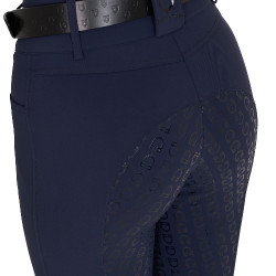 Pantaloni da equitazione da donna Equestro con grip sulle ginocchia a vita alta foderati in pile Blazer marine Blu marino