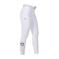 Pantaloni da equitazione donna Equestro x FISE full grip Bianco Pantaloni da equitazione donna Equestro x FISE full grip Bianco