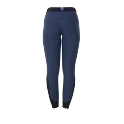 Pantaloni da equitazione da donna Equestro x FISE con grip al ginocchio Blazer marine Blu marino