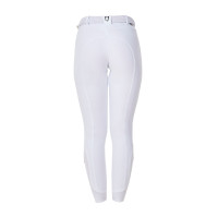 Pantaloni da equitazione da donna Equestro x FISE con grip al ginocchio Bianco