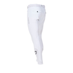 Pantaloni da equitazione uomo Equestro x FISE full grip Bianco