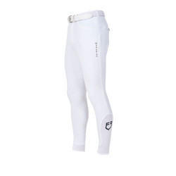 Pantaloni da equitazione uomo Equestro x FISE full grip Bianco