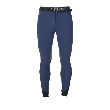 Pantaloni da equitazione da uomo Equestro x FISE con grip alle ginocchia Blazer marine Blu marino