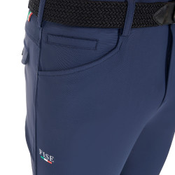 Pantaloni da equitazione da uomo Equestro x FISE con grip alle ginocchia Blazer marine Blu marino