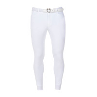 Pantaloni da equitazione da uomo Equestro x FISE con grip alle ginocchia Bianco Pantaloni da equitazione da uomo Equestro x FISE con grip alle ginocchia Bianco