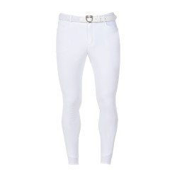 Pantaloni da equitazione da uomo Equestro x FISE con grip alle ginocchia Bianco Pantaloni da equitazione da uomo Equestro x FISE con grip alle ginocchia Bianco