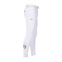 Pantaloni da equitazione da uomo Equestro x FISE con grip alle ginocchia Bianco Pantaloni da equitazione da uomo Equestro x FISE con grip alle ginocchia Bianco