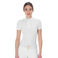 Polo body da concorso Equestro donna maniche corte Bianco