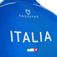 Polo da allenamento uomo Equestro x FISE con zip, bandiera italiana, maniche corte Blu di Savoia Polo da allenamento uomo Equestro x FISE con zip, bandiera italiana, maniche corte Blu di Savoia