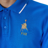 Polo da allenamento uomo Equestro x FISE tre bottoni maniche corte Blazer marine Blu marino