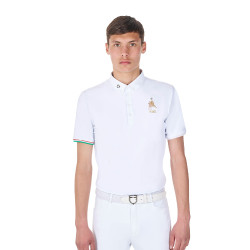 Polo da gara uomo Equestro x FISE maniche corte Bianco
