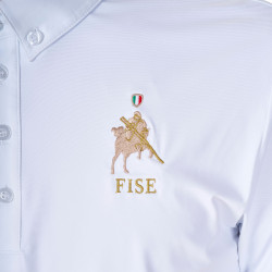 Polo da gara uomo Equestro x FISE maniche corte Bianco