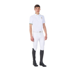 Polo da gara uomo Equestro x FISE maniche corte Bianco