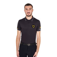 Polo da uomo Equestro Scuderia a maniche corte Nero