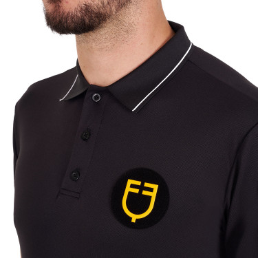 Polo da uomo Equestro Scuderia a maniche corte Nero