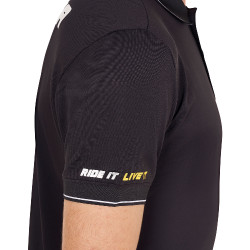 Polo da uomo Equestro Scuderia a maniche corte Nero