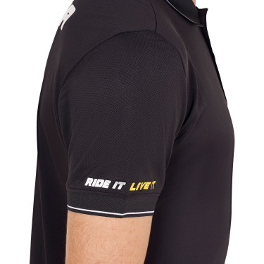 Polo da uomo Equestro Scuderia a maniche corte Nero