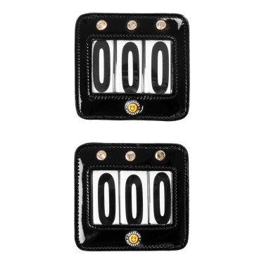 Portanumero da gara Equestro con cristalli Nero