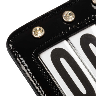 Portanumero da gara Equestro con cristalli Nero