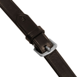 Redini in gomma Equestro con grip in rilievo e finiture argentate Marrone scuro Redini in gomma Equestro con grip in rilievo e finiture argentate Marrone scuro