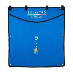 Tenda da box lunga Equestro x FISE con logo ricamato Blu di Savoia