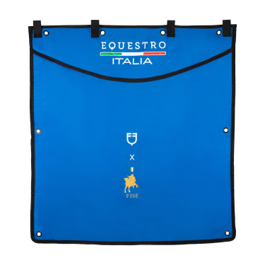 Tenda da box lunga Equestro x FISE con logo ricamato Blu di Savoia