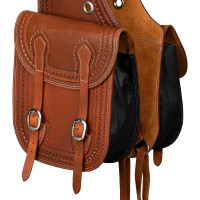 Borsa da sella Pool's Bisaccia Handtooled Olio scuro Marrone Borsa da sella Pool's Bisaccia Handtooled Olio scuro Marrone