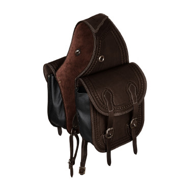 Borsa da sella Pool's Bisaccia Handtooled Marrone scuro