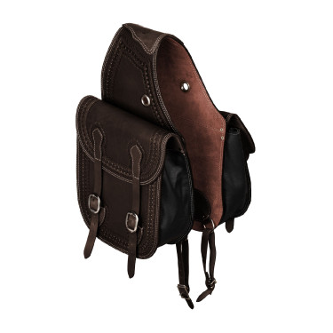 Borsa da sella Pool's Bisaccia Handtooled Marrone scuro