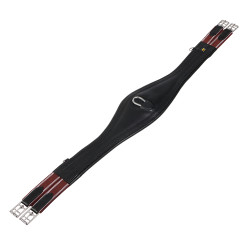 Sottopancia da salto in cuoio Equestro con elastici Nero