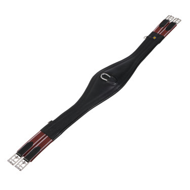 Sottopancia da salto in cuoio Equestro con elastici Nero