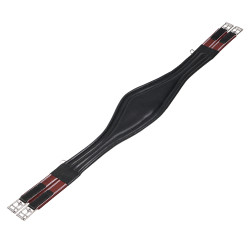 Sottopancia da salto in cuoio Equestro con elastici Nero