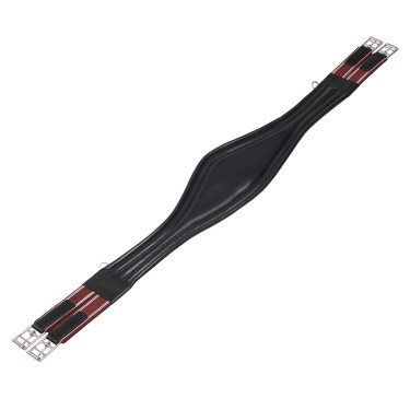 Sottopancia da salto in cuoio Equestro con elastici Nero