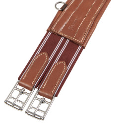 Sottopancia da salto in cuoio Equestro con elastici Cognac Marrone